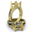 0.45Ct Cushion Diamond Engagement Split Shank Ring 14k Yellow Gold Semi Mount - javda.com 