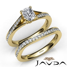 4 Prong Micropave Bridal Set diamond Ring 14k Gold Yellow