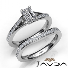 Modern Split Shank Bridal Set diamond Ring 18k Gold White