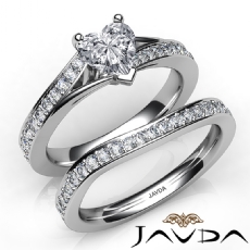 Split Shank Wedding Bridal Set diamond Ring 18k Gold White