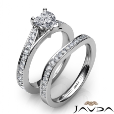 Split Shank Wedding Bridal Set diamond Ring Platinum 950