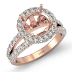 Diamond Engagement Ring Round Semi Mount 14k Rose Gold Halo 1.4Ct - javda.com 