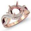 1Ct Diamond Antique Engagement Ring 14k Rose Gold Round Semi Mount Halo Setting - javda.com 