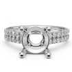 U Shape Prong Setting Diamond Engagement Round Semi Mount Ring 14k White Gold 0.5Ct - javda.com 