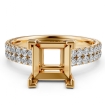 Princess Semi Mount Diamond Engagement U Cut Prong Set Ring 14k Yellow Gold 0.5Ct - javda.com 