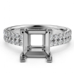 Princess Semi Mount Diamond Engagement U Cut Prong Set Ring 18k White Gold 0.5Ct - javda.com 