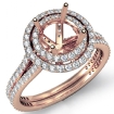 1.55Ct Round Diamond Engagement Ring Semi Mount Halo 14k Rose Gold - javda.com 