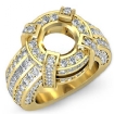 2.9Ct Round Semi Mount Diamond Engagement Halo Pave Setting Ring 14k Yellow Gold - javda.com 