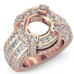 2.9Ct Round Semi Mount Diamond Engagement Halo Pave Setting Ring 14k Rose Gold - javda.com 