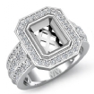 1.62Ct Diamond Engagement Ring 14k White Gold Emerald Semi Mount Halo Setting - javda.com 