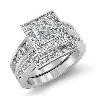 Princess Cut Diamond Bridal Set Vintage Engagement Ring GIA H VS2 ...