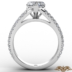 French U Cut Pave Split Shank diamond Ring Platinum 950