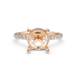 U Pave Hidden Halo Semi Mount Diamond Engagement Ring 18k Rose Gold 0.48Ct - javda.com 