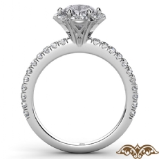 Scalloped Halo French Cut Pave diamond Ring Platinum 950