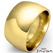 Huge Mens 12mm Solid 14k Gold Yellow Plain Dome Wedding Band Ring 18.3g 10-10.75 Sz