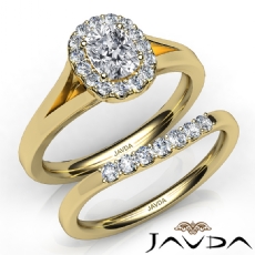 Cathedral Style Bridal Set diamond Ring 18k Gold Yellow