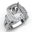 Cushion Diamond Setting Antique & Vintage Engagement Semi Mount Ring 18k White Gold 2.65Ct - javda.com 