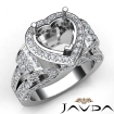 Heart Shape Diamond Engagement Ring Vintage Halo Setting 18k White Gold Semi Mount 2.65Ct - javda.com 