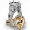 Diamond Engagement Ring Antique & Vintage Pear Semi Mount Halo Setting 14k White Gold 2.4Ct - javda.com 