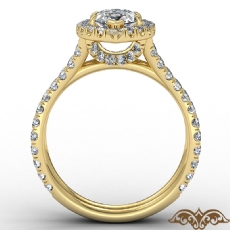 Cathedral Halo French Pave diamond Ring 18k Gold Yellow