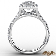 Cathedral Halo French Pave diamond Ring Platinum 950