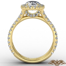Cathedral Halo French Pave diamond Ring 14k Gold Yellow