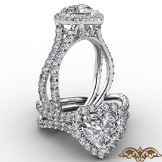 Cathedral Halo French Pave diamond  Platinum 950
