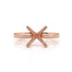 <gram> Cathedral Solitaire Engagement Ring Setting 18k Rose Gold 2.5mm Semi Mount - javda.com 