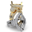 Marquise Diamond Engagement Ring 18k White Gold Vintage Halo Setting Semi Mount 2.75Ct - javda.com 