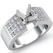 0.31Ct Round Diamond Engagement 3 Row Channel Womens Ring Setting 14k Gold White