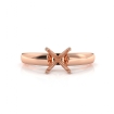 <Gram> Diamond Solitaire Semi Mount Engagement Ring Cathedral Setting 18k Rose Gold - javda.com 