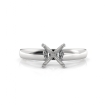 <Gram> Diamond Solitaire Semi Mount Engagement Ring Cathedral Setting 14k White Gold - javda.com 