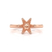 <Gram> Diamond Solitaire Engagement Setting 14k Rose Gold 6 Prong Semi Mount Ring - javda.com 