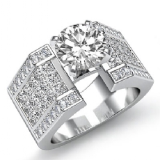 Invisible Setting Shank diamond Ring Platinum 950