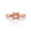 Solitaire Diamond Engagement Ring 18k Rose Gold Princess Semi Mount - javda.com 