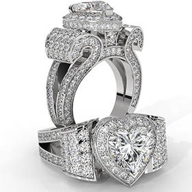 Circa Halo Pave Set Vintage diamond Ring 14k Gold White