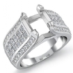 1.7Ct Round & Princess Diamond Engagement Invisible Setting Ring 18k White Gold - javda.com 