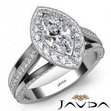 Red Carpet Style Milgrain diamond Ring Platinum 950