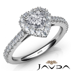 Cathedral Style French Halo diamond Ring Platinum 950