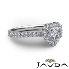 Cathedral Style French Halo diamond  Platinum 950