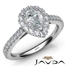 French V Cut Pave Set Halo diamond Ring Platinum 950