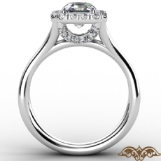 French U Cut Pave Crown halo diamond Ring 18k Gold White