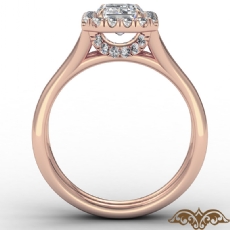 French U Cut Pave Crown halo diamond  14k Rose Gold