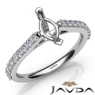 Double Prong Set Diamond Engagement Marquise Semi Mount Ring Platinum 950 0.3Ct - javda.com 
