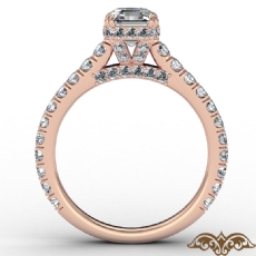 Cathedral Hidden Halo U Pave diamond Ring 18k Rose Gold