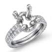 0.65Ct Diamond Semi mount Engagement Knot Style Ring Platinum 950 - javda.com 
