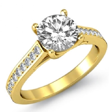 Trellis Style Pave diamond  14k Gold Yellow