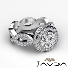 Twisted Shank Circa Halo Pave diamond Ring Platinum 950