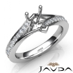Pave Setting Diamond Engagement Pear Semi Mount Ring Platinum 950 0.35Ct - javda.com 