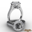 Halo Pave Setting Diamond Engagement Ring Platinum 950 Round Semi Mount 0.47Ct - javda.com 